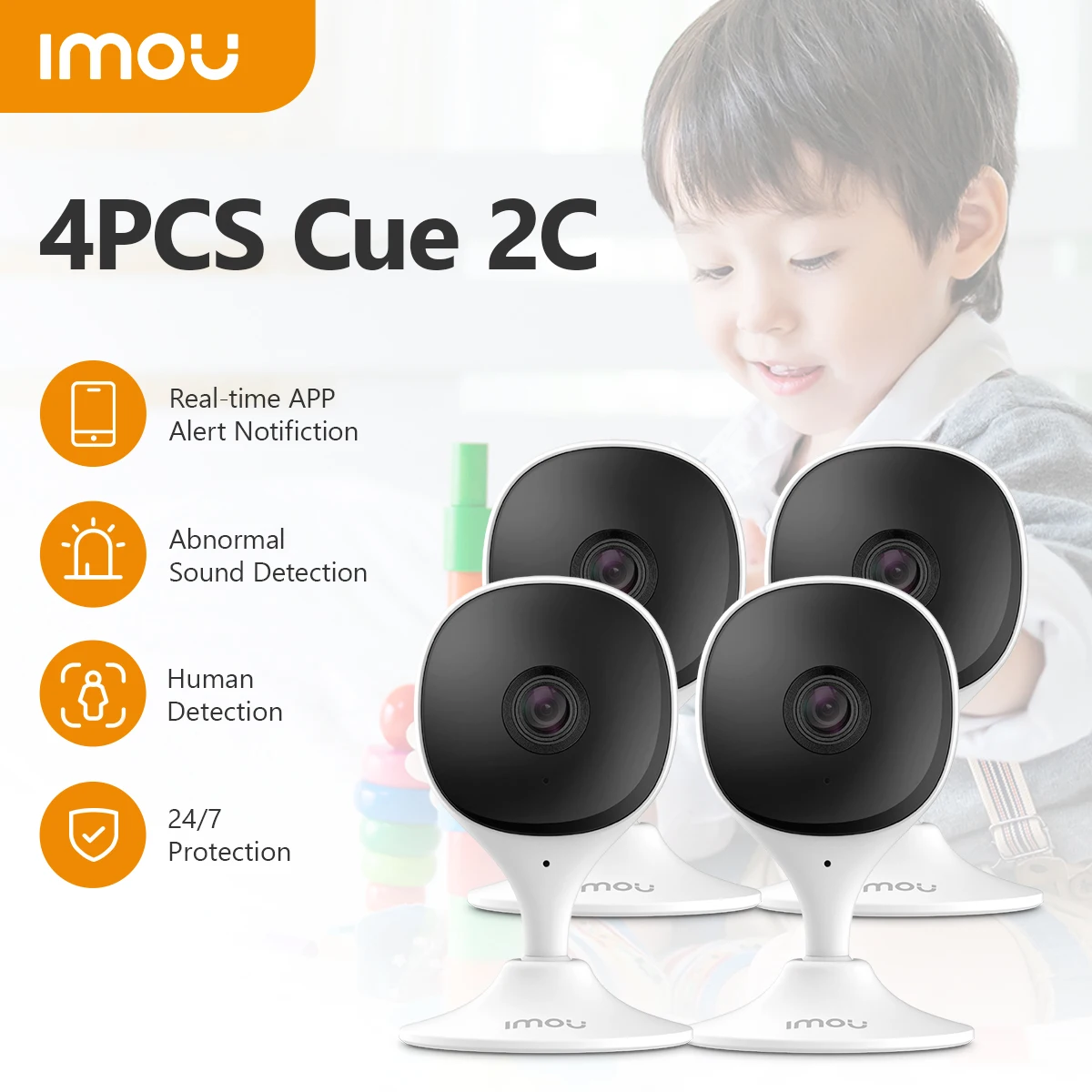 

4PCS IMOU Indoor Security Camera Wi-Fi IP Security Surveillance Kids Camera Smart System with Night Vision Baby Monitor