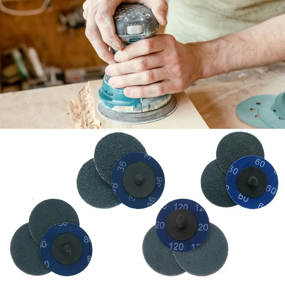 10PCS 2Inch 50mm 36/60/80/120Grits Screw Torque Sand Disc Rotary Lock Sanding Discs Polishing Buffing Grinding