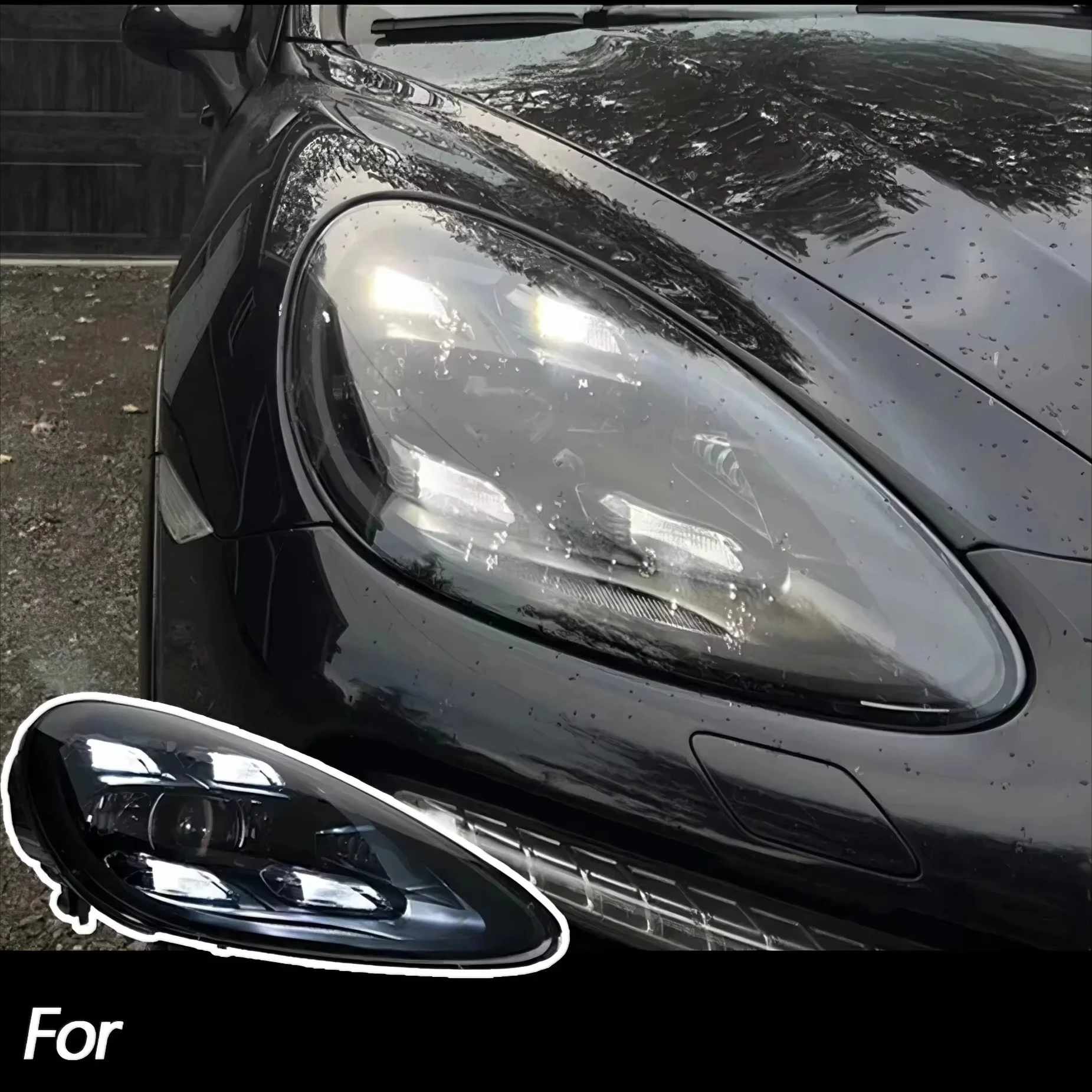 قم بتوصيل وتشغيل مجموعة مصابيح أمامية LED لبورشه كايين 958.1 958.2 2011-2017 ترقية إلى 2023 مصفوفة للمصابيح الأمامية #6