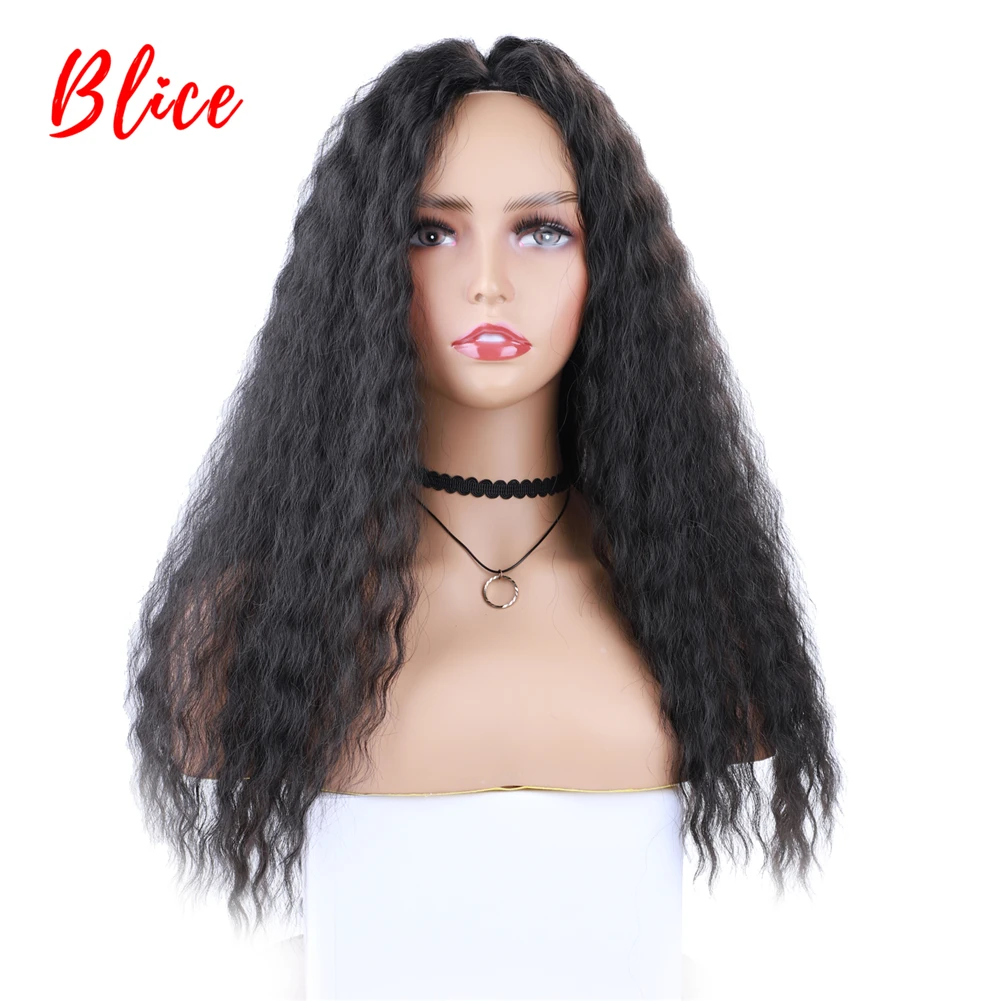 

Blice 18Inch Long Wavy Synthetic Kinky Curly Knekalon Daily Afrocan American Curly High Temperature With Skin Topper