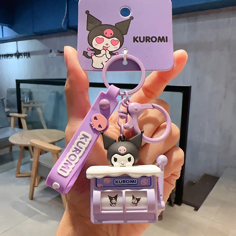 

Kawaii Sanrio Cinnamoroll Keychain Cute Cartoon Anime Kuromi My Melody Snack Series Backpack Decoration Key Ring Birthday Gifts
