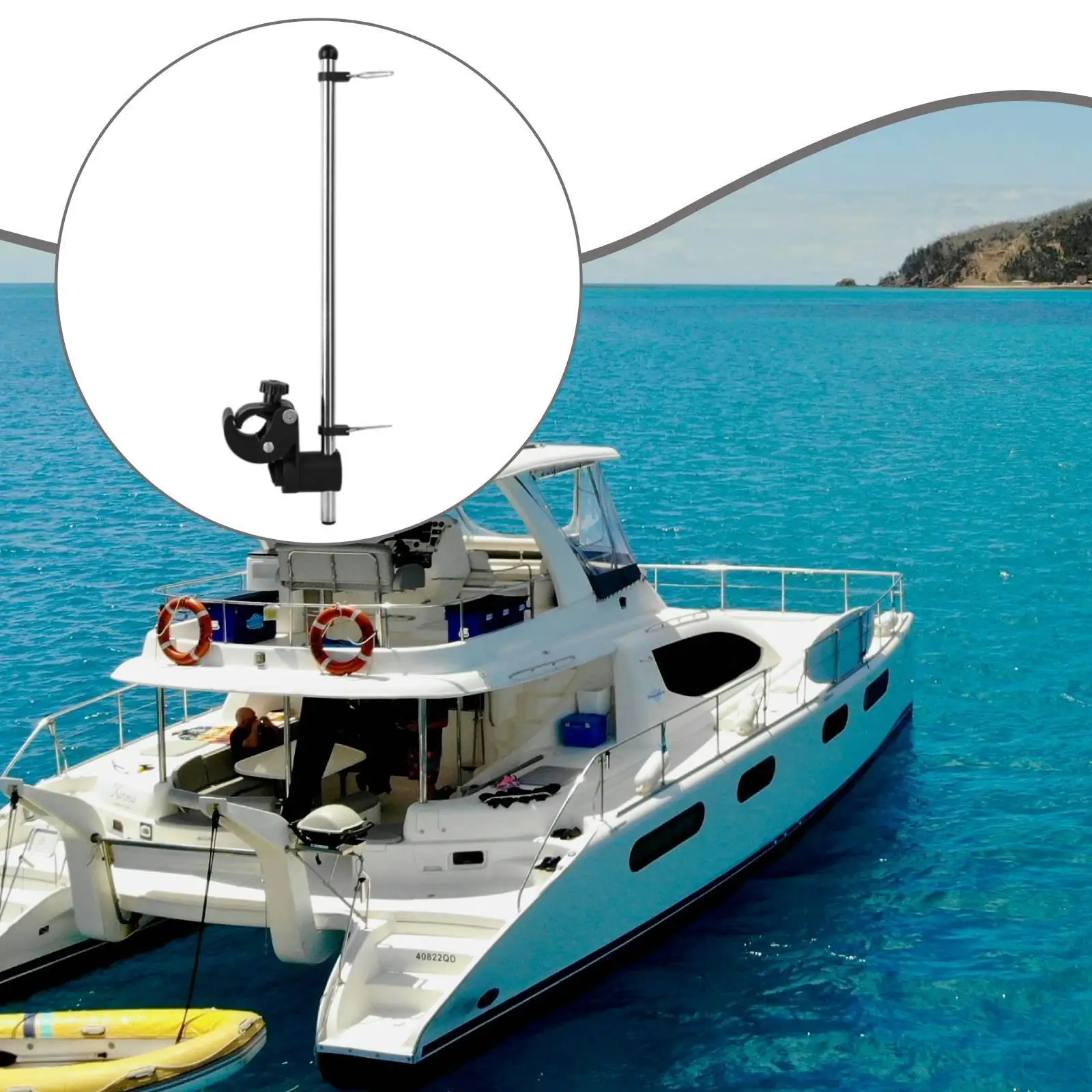Stainless Steel Marine Flag Mount Adjustable Holder Outdoor Weatherproof Flagpole Stand for Boat Rail Attachment - view 5