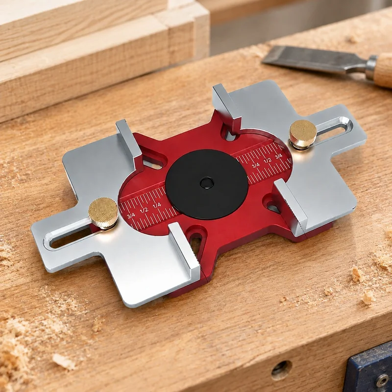 Wood Router Slot Jig and Base Combo with Hidden Mount for Seamless Trimming and Mortising