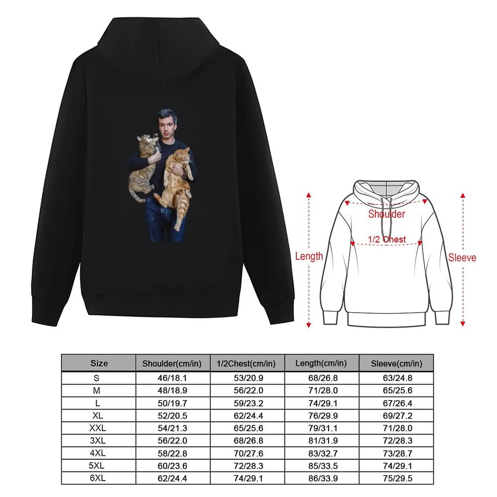 Толстовка с капюшоном Nathan Fielder and His Cats мужская толстовка корейская одежда зимняя мужское пальто Фото №4