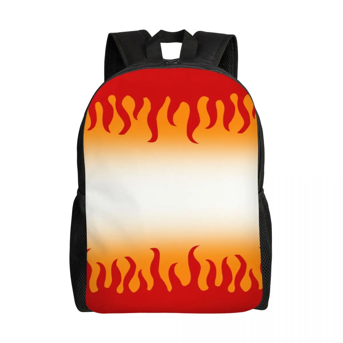 Custom Classic Hot Fire Red Flames Travel Backpack Women Men School Laptop Bookbag Burning Fire College Student Daypack Bags