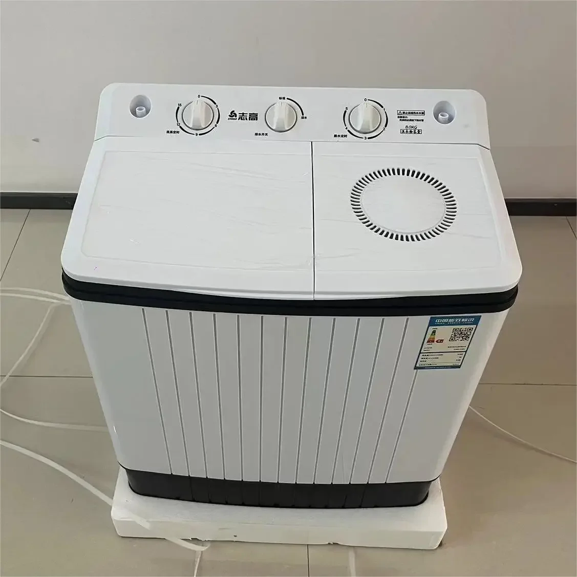 

*---7.5KG Double Bucket Semi-automatic Washing Machine Stainless Steel Double Bucket Mini Small Household Washing Machine