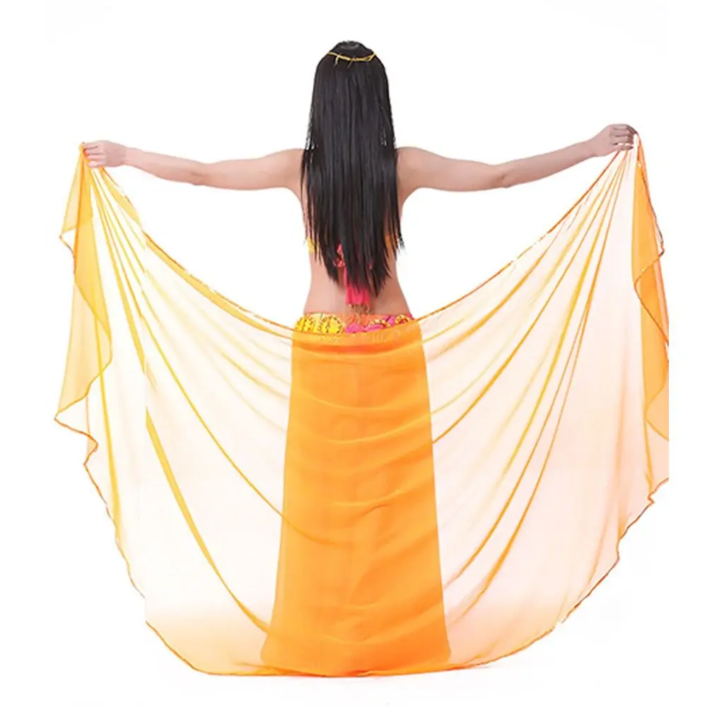 Modische Leichte Bauchtanz-Schleier aus Seide, Langer Tanzschal für Frauen, Chiffon-Schal für Lateinamerikanischen und Bauchtanz, Show-Kostüme – Detail 4