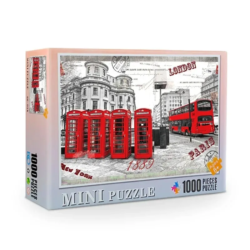 Mini Puzzel 1000 Stukjes Voor Volwassenen Kinderen London Nacht Puzzel Familiespel Beroemde Wereld Olieverfschilderij Huisdecoratie