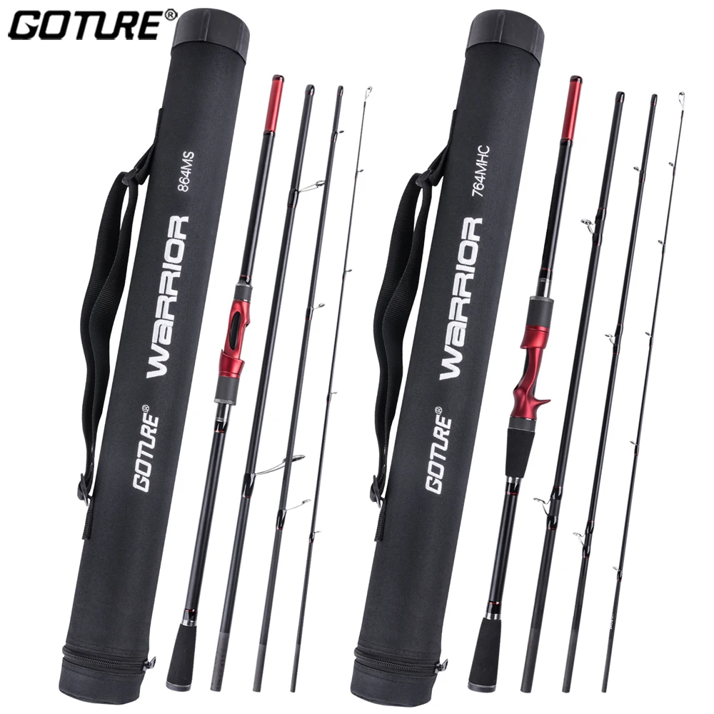 

Goture WARRIOR Spinning Casting Fishing Rods Carbon Fiber 4 Sections Light Travel Lure Rod for Saltwater Freshwater 2.13m-2.70m