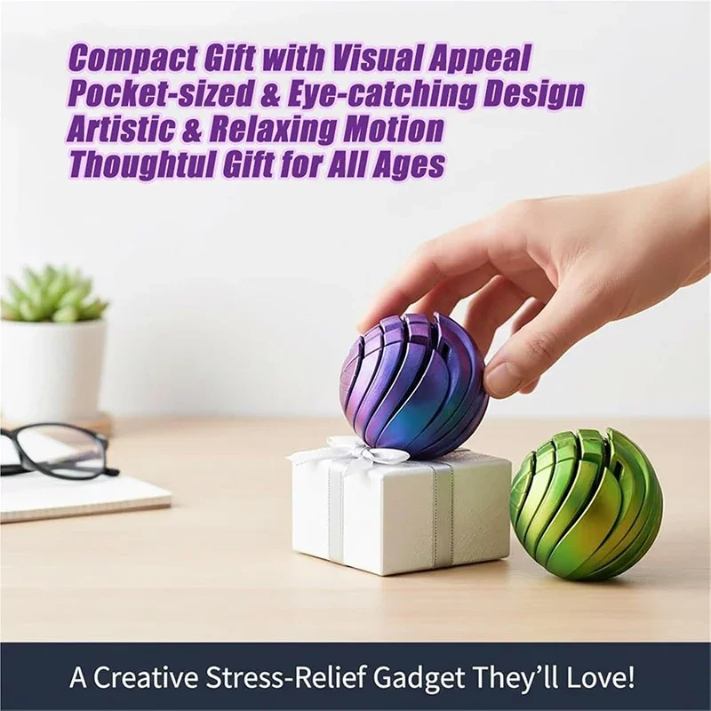 Schleim Ball Zappeln Spielzeug 3D Gedruckt Twistsphere Zappeln Spielzeug Getriebe Flüssigkeit Flow Ball Mit Rotierenden Design Angst Relief Spielzeug Kinder Geschenk