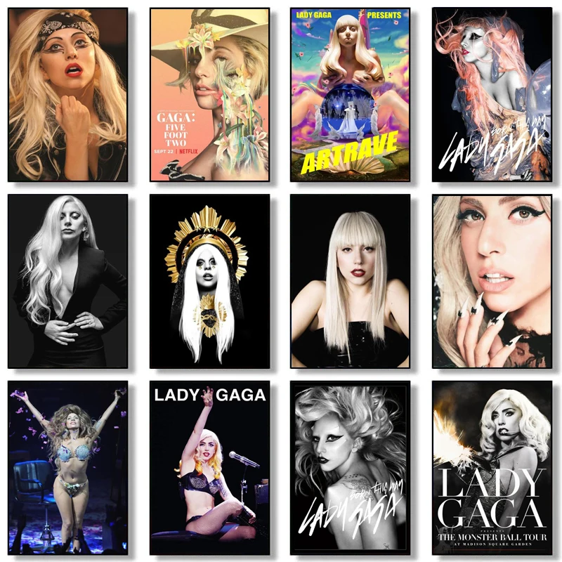 Lady Gaga poster Born This Way Pop Singer Star Posters Wall Art Canvas Painting Decoration print Picture Living Room Home Decor