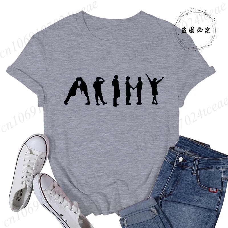Mädchen Koreanische Gruppe Top T-Shirts Damenkleidung T-Shirt Streetwear Damen Mode T-Shirt Kurzarm Ästhetische Kleidung – Detail 3