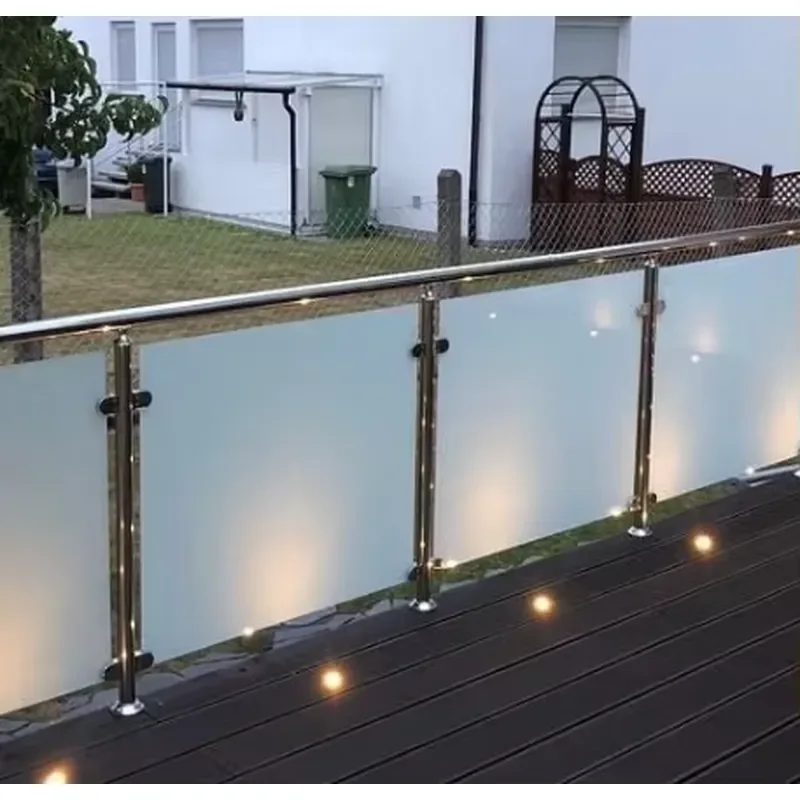 Privacy Ideal Apartment Balcony Glass Deck Railing Modern Waterproof Handrail Railing Rustproof Outdoor Opaque Glass Fence