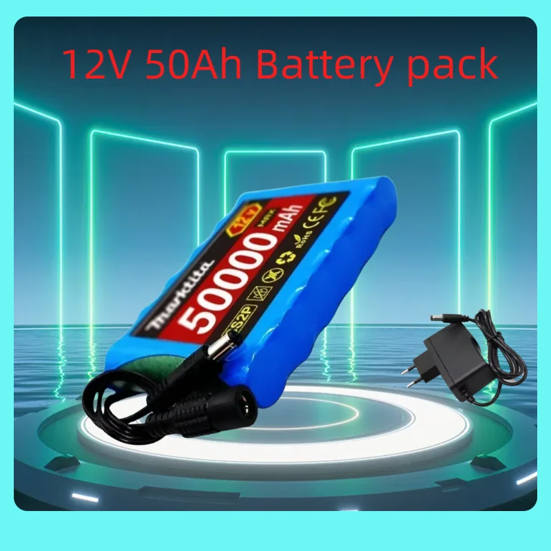 

2025 New 3S2P 12V 50Ah Rechargeable Li-ion Battery with Built-in BMS Protection Board and Fast Charger
