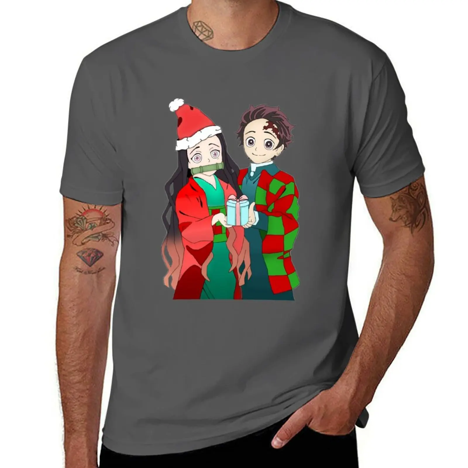 

A demon slayer Christmas T-Shirt topping basketball graphic tees anime clothing for men