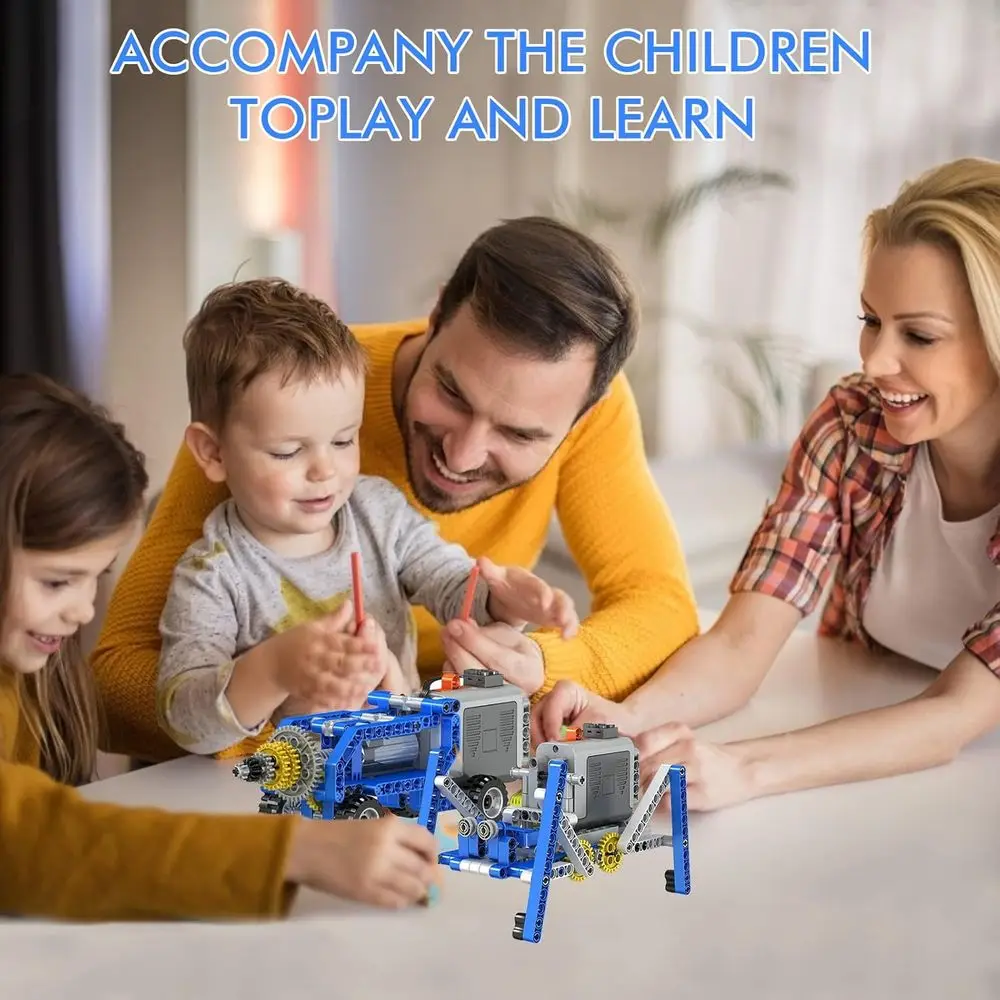 Kit de construction STEM 12 en 1 avec moteur électrique, 330 pièces, adapté aux 6 ans et plus, excellent cadeau de bricolage pour un jeu créatif