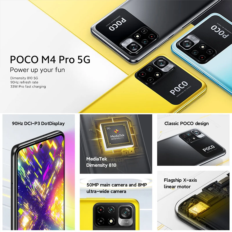 Imagem -02 - Global do Smartphone Mtk da Versão 128 90hz 810 Dotdisplay 33w Carregador Rápido 6.6 Mah Poco m4 Pro 5g 4gb 64gb 6gb 5000 gb Tamanho