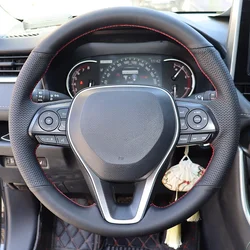 DIY Hand sewing Microfiber Leather Auto Car Steering Wheel Cover For Toyota Corolla RAV4 Avalon Crown 2019 Camry Car Accessories