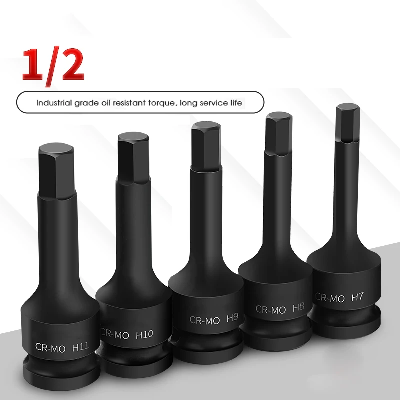 

1PCS 1/2' Drive CR-MO Hex Bit Socket Wrench Adapter Screwdriver Bit H4 H5 H6 H7 H8 H9 H10 H11 H12 H13 H14 H15 H16 H17 H18 H19