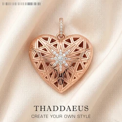 Pendant Heart Medallion Star Summer Brand Rose Gold Jewelry Romantic 925 Sterling Silver Accessories Locket Love Gift For Women