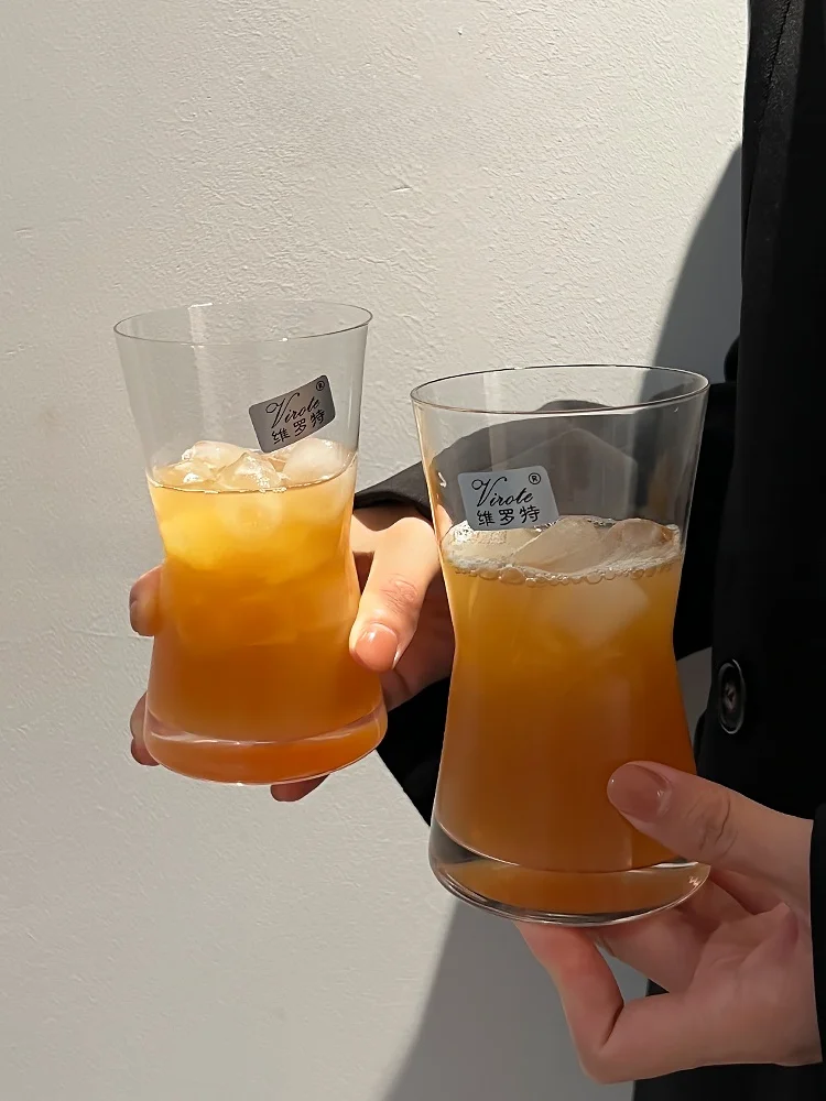 

Креативный стеклянный стакан для напитков: кофе, сока, молока, ледяных коктейлей, универсальный, прозрачный, однослойный, для домашнего использования, в стиле Ins