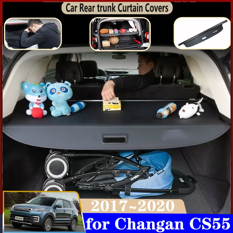 

Trunk Curtain For Changan CS55 Accessories 2017 2018 2019 2020 Car Trunk Cargo Covers Rear Curtain Retractable Space Accessories