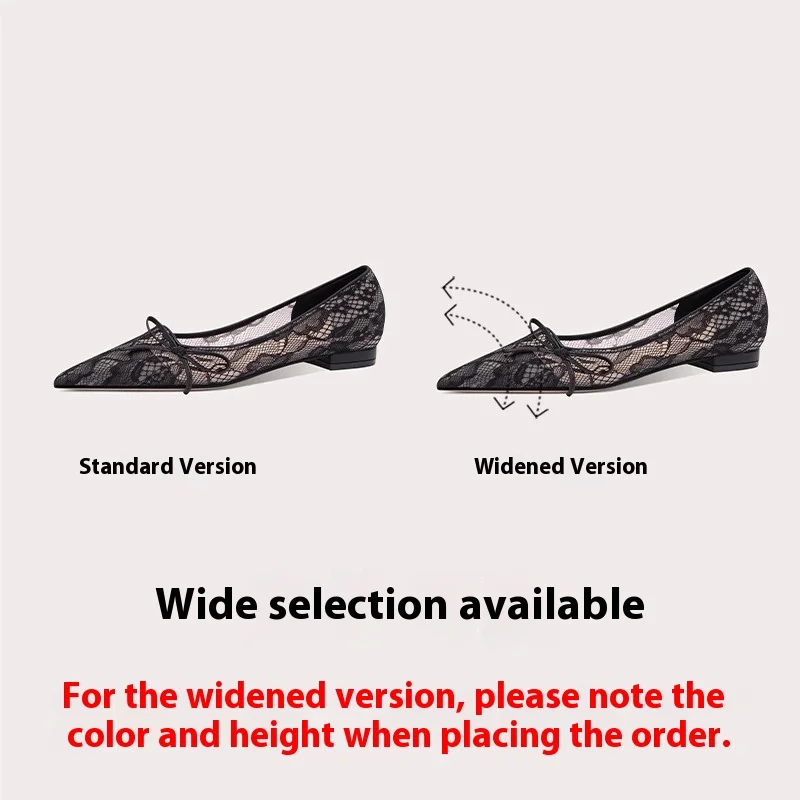 Flat stiletto heels spring and summer new pointed toe shallow lace mesh banquet large size small size wide version women sandals view 5