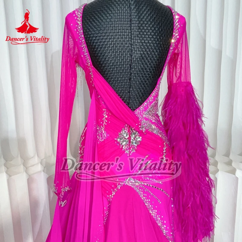 Ballsaal-Tanzkleider für Erwachsene, internationale Meisterschaft, hochwertige, maßgeschneiderte Damen-Foxtrot-Tango-Walzer-Quickstep-Kleidung