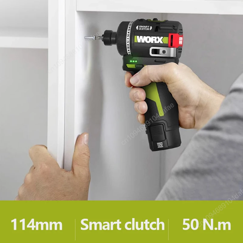 Worx WU139 Cordless Screwdriver Dual Speed 50Nm 12v 1800rpm 18+1