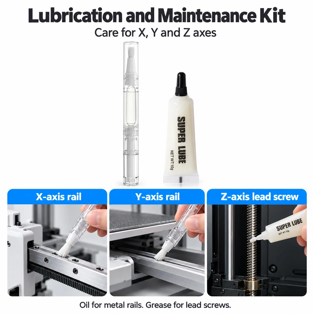 3D Printer Precision Grease Pen Lubrication Brush Maintenance Lube Oil For Bambu Lab Creality Linear Rail Lead Screw FDM Printer