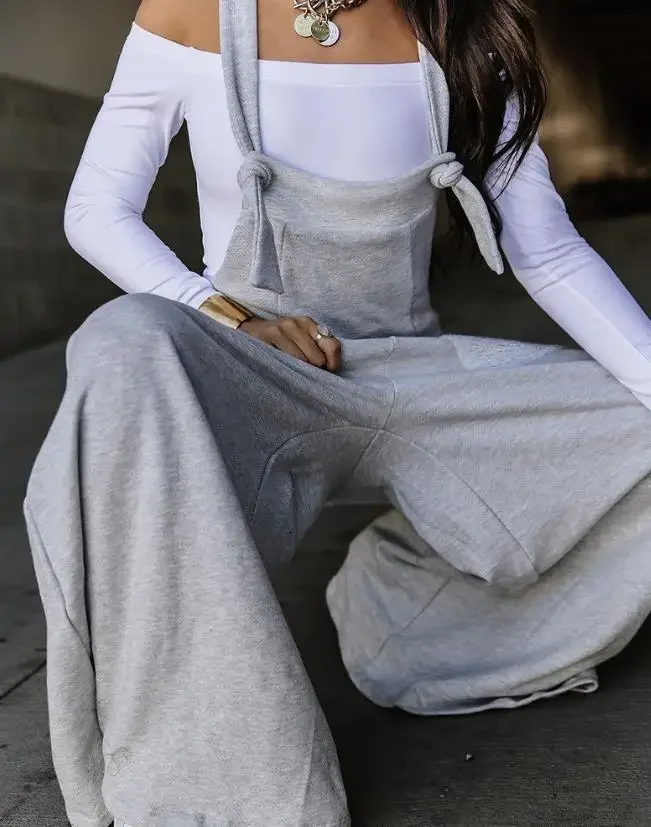 CPSYMYM Tuta da donna estiva con pannelli a contrasto gamba larga casual colletto quadrato senza maniche tuta con bretelle quotidiana Streetw