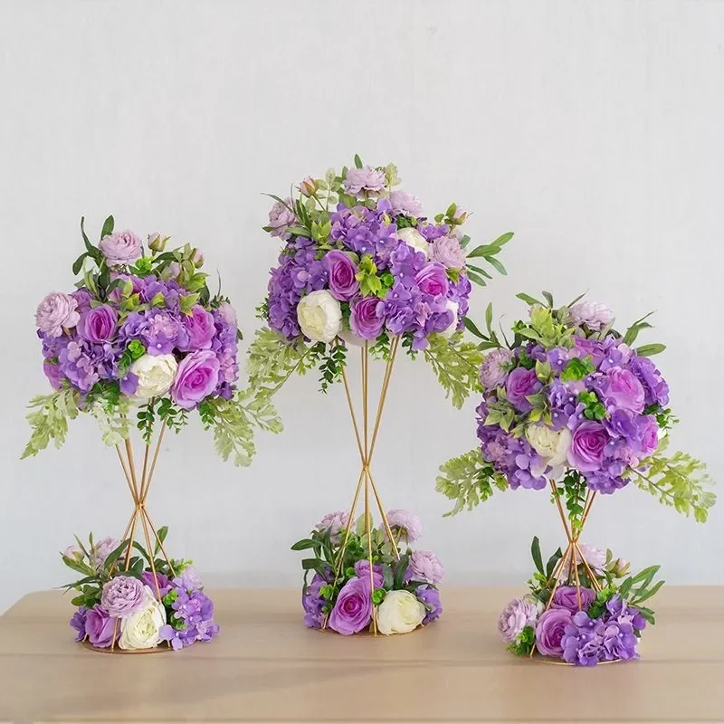 Artificial Wedding Centerpiece Table Flower Arrangement Hotel Banquet Decoration Silk Floral Ball Runway Props for Event