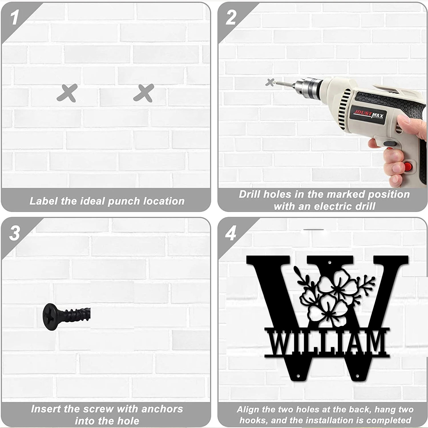 1 قطعة اسم مخصص أنيق 26 حرف جدار المعادن الفن جولة المعادن جدار ديكور فني الديكور ، هووسورمينغ هدية الذكرى #4