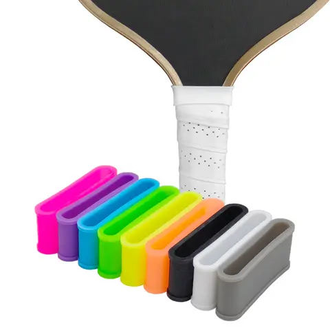 9pcs Pickleball Paddle Racket Grip Bands Tennis Racquet Secures Anti-slip Silicone Overgrip Ring Comfort Grip Strap