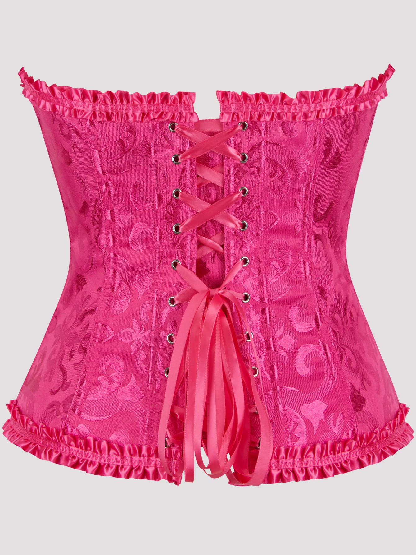 zipper corset top women gothic bustier top overbust corselet zipper modeling strap lace up boned slim waist belt tummy control - view 3