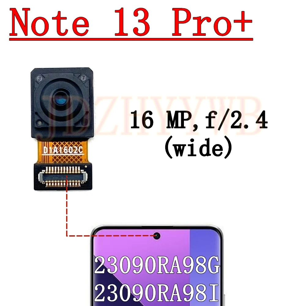 Front Rear Camera For Xiaomi Redmi Note 13 Pro+Plus 5G Frontal Selfie Wide Back Facing Main Camera Module Flex Cable image 4