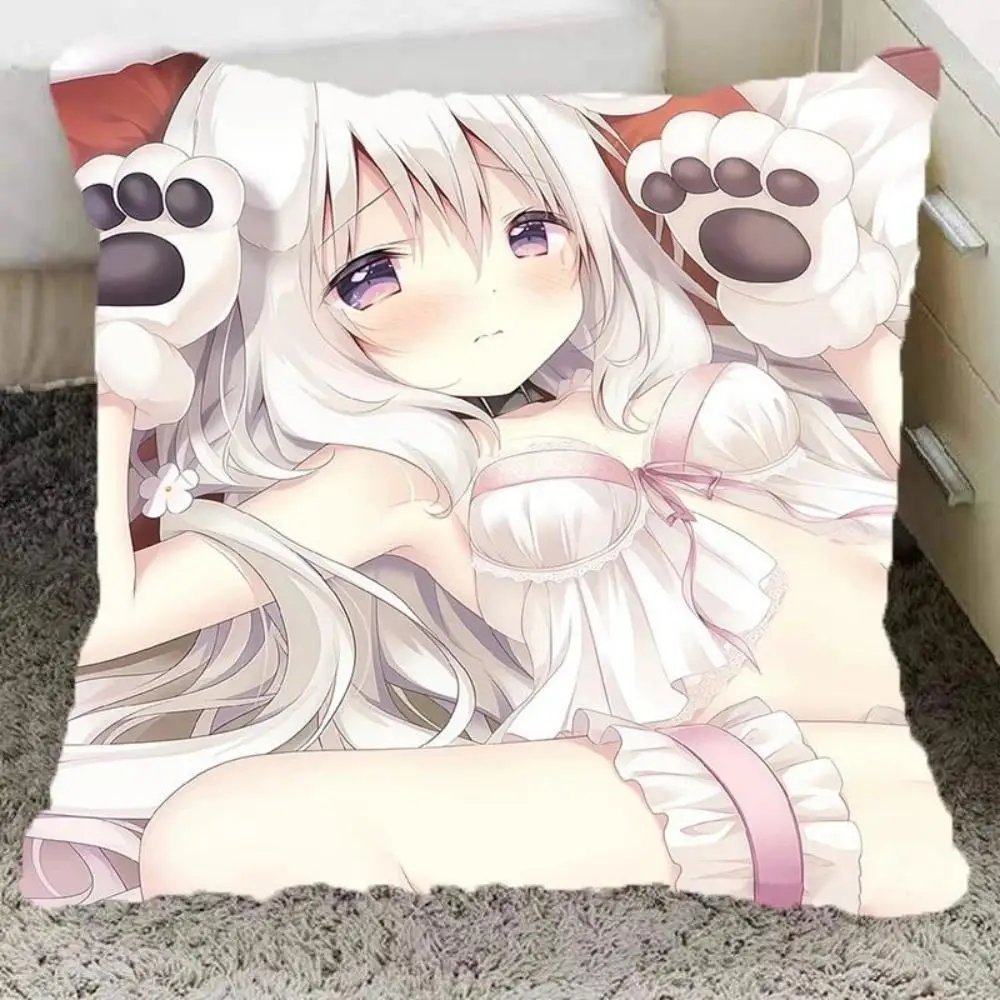 Galgame Girls' plush pillow, 2D cartoon themed accessory pillow cover, double-sided pillowcase for bed, sleeping pillow for stud
