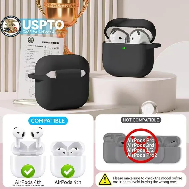 1 Juego de funda protectora de silicona suave para AirPods 4/3 Pro 2 llavero AirPods Pro funda con Kit de limpieza accesorios para auriculares