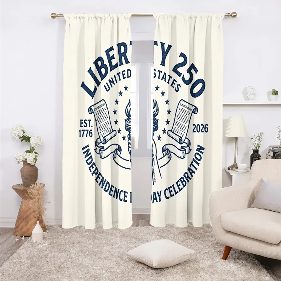 Patriotic US American Flag Curtain Set 2pcs Independence Day Window Decor Home Curtain Panel 1776 250 Celebration