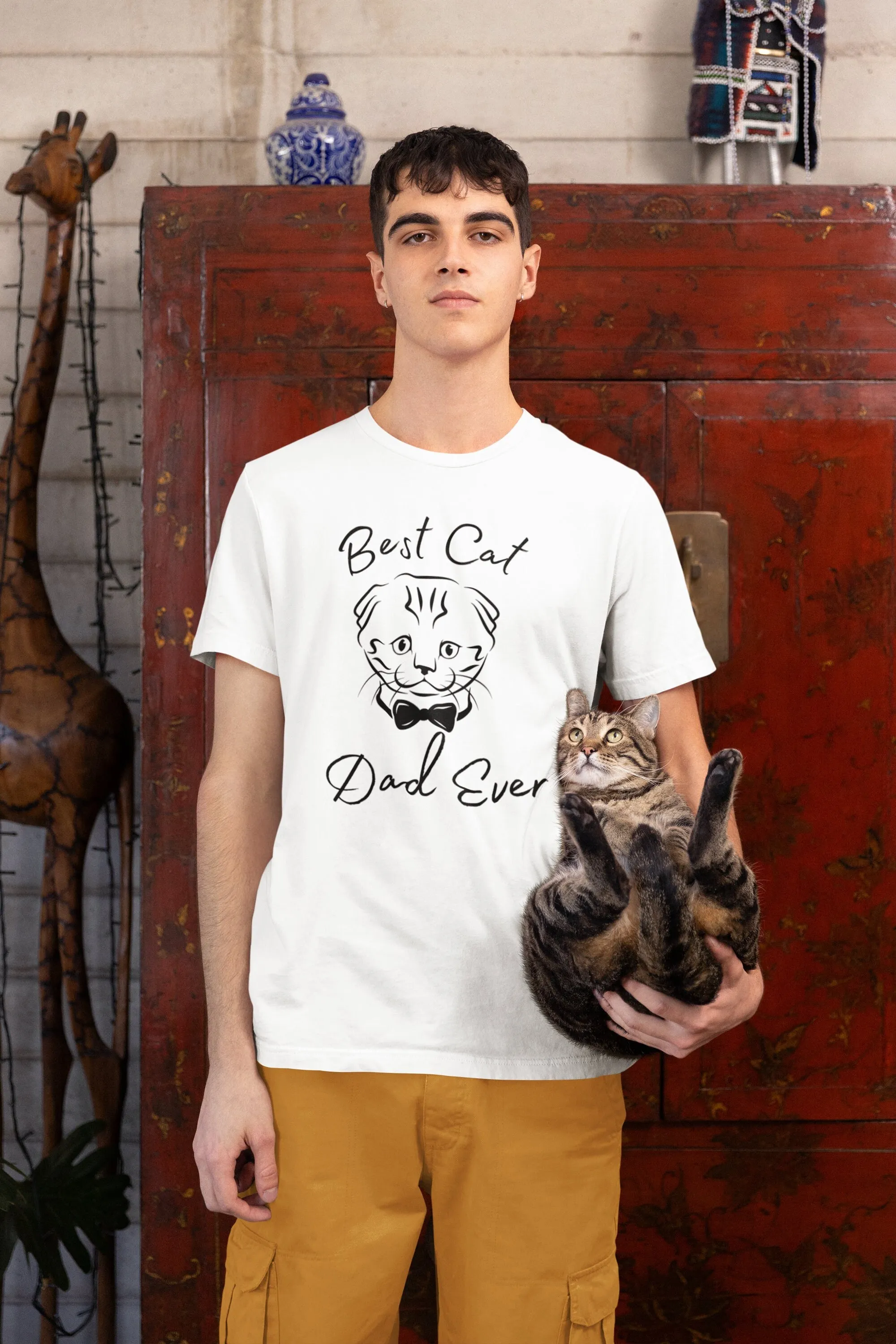 

Футболка Best Cat Dad Ever, забавный и стильный дизайн, праздничная кошачья любовь, идеально подходящая для гордости, папы, любителей домашних животных