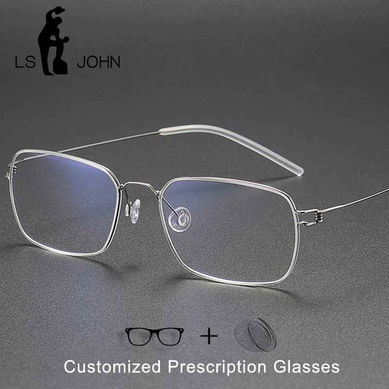 

Pure Titanium Glasses Frame Men Screwless Ultralight Customized Myopia Reading Prescription Eyeglasses Women Optical Eyewear