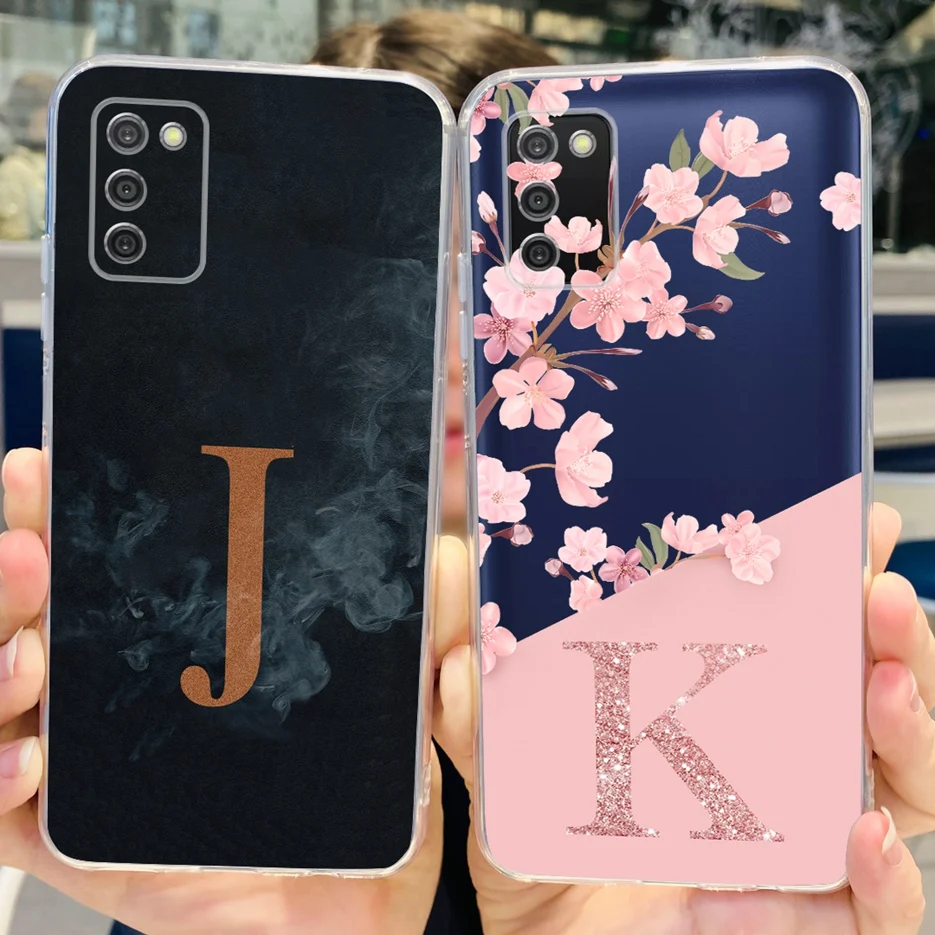 For Samsung Galaxy A03s Case SM-A037F New Letters Cover Soft Silicone Phone Case For Samsung A03s A 03 s A037F Back Cover Bumper