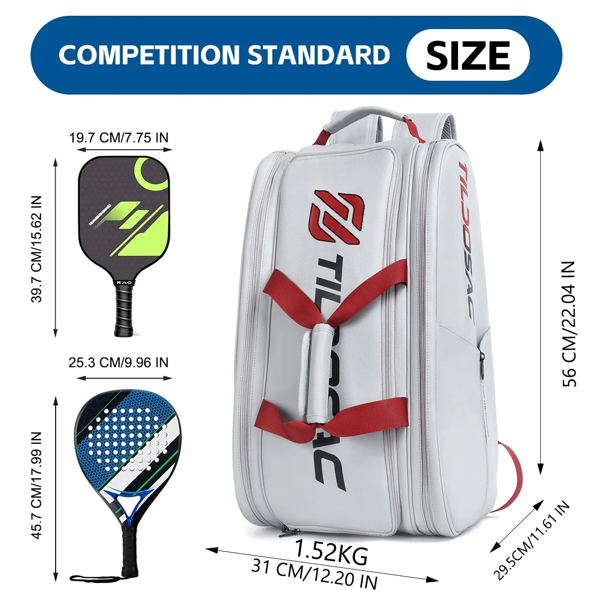 

New Peak Badminton Racket Bag Tennis Ball Bag Large Capacity Dual Shoulder Independent Shoe Compartment Multi-Functional Spor...
