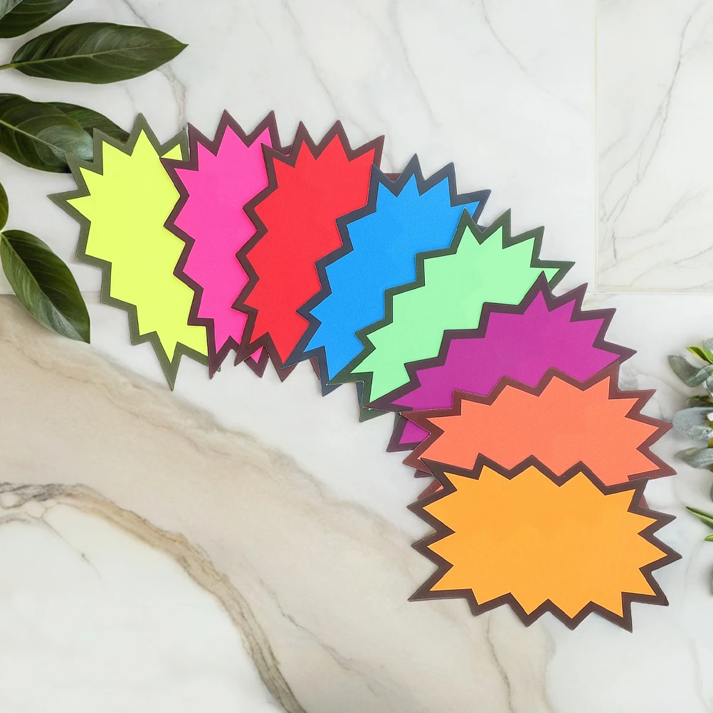 

160pcs Fluorescent Price Tags Neon Waterproof Oil Resistant Reusable Retail Sale Stickers Supermarket Label Tags Bright Display