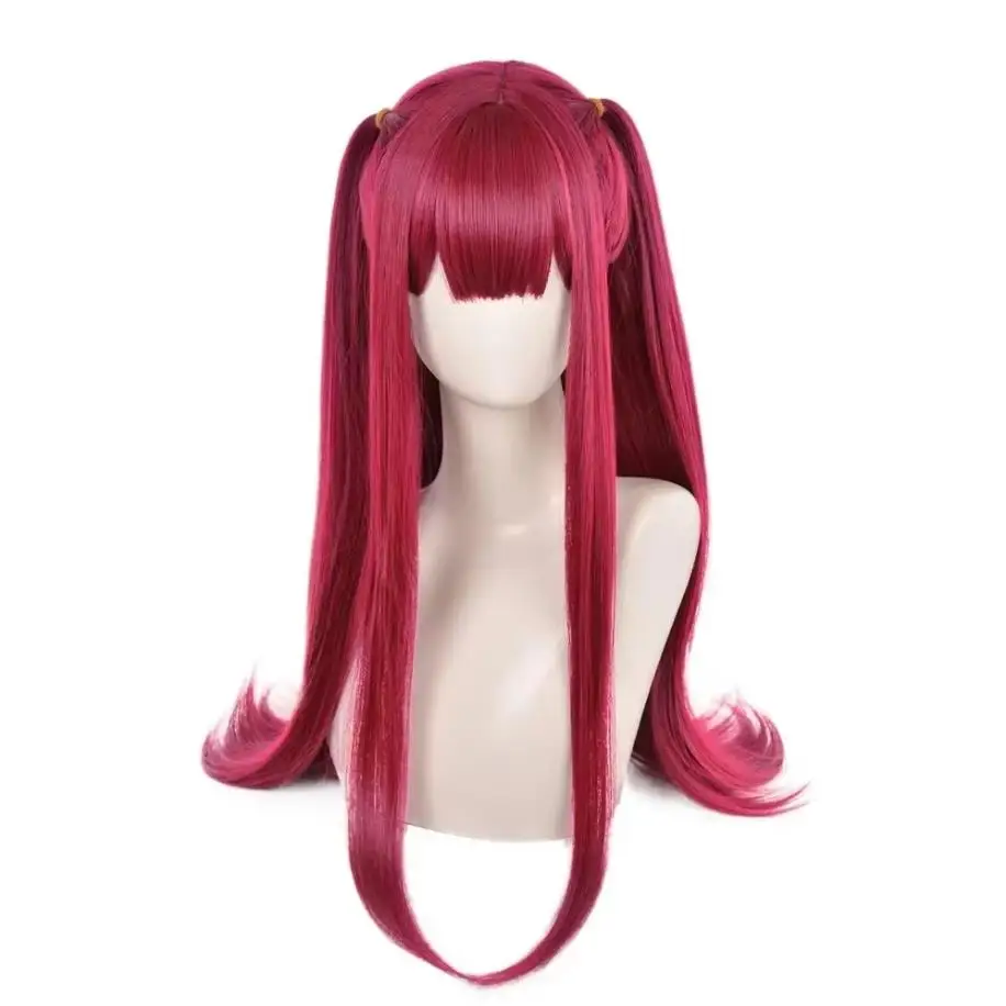Women Anime Long Straight Grape Red Wig Halloween Cosplay Costume Wig