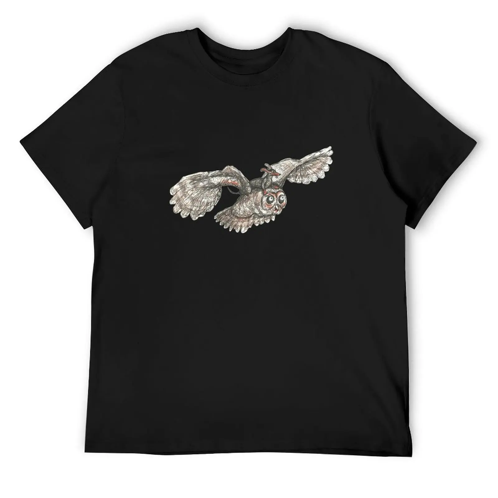 

Mother of Owls. Dachshund riding an owl, illustration. T-Shirt oversized t shirt plain men clothing
