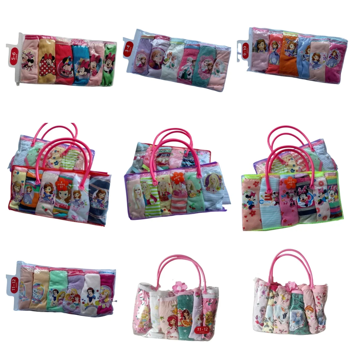 6 teile/paket Prinzessin Elsa Ana Sofia Moana Design Baumwolle Slip Größe 3-14T Kinder Weihnachten Neujahr geschenke