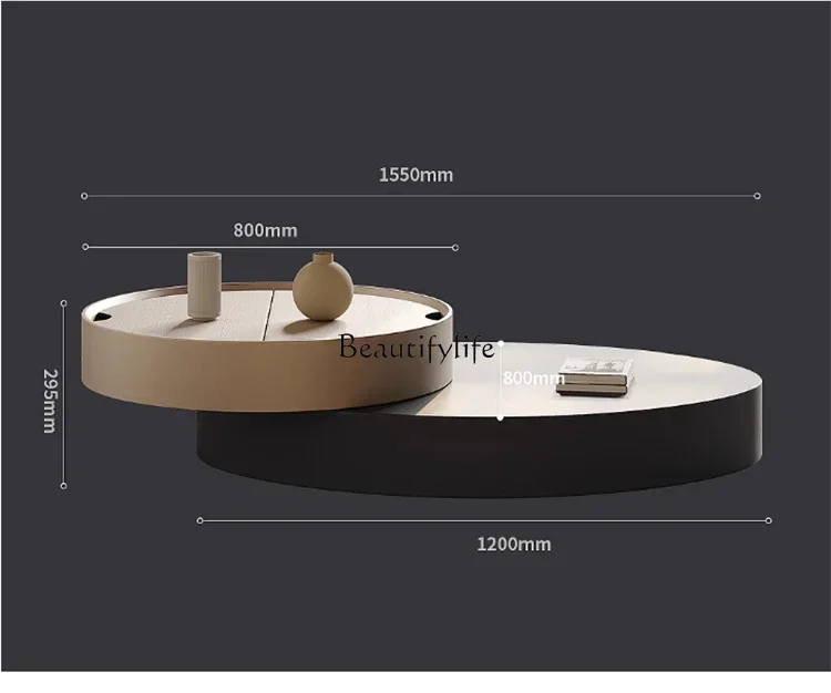 ls 42Italian light luxury rotating coffee table modern simple living room telescopic round designer creative tea table