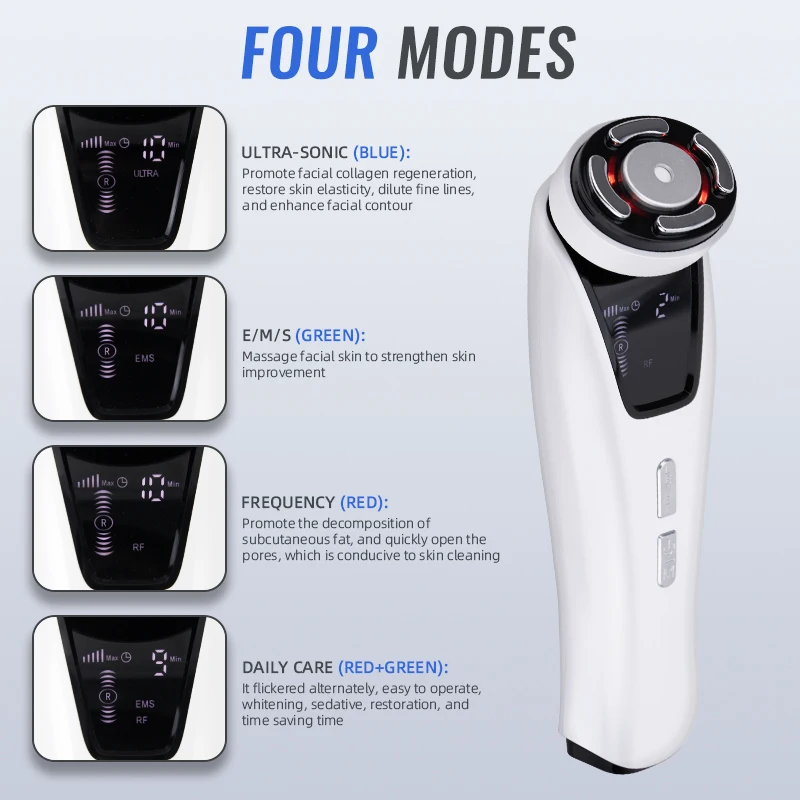 Home HIFU Ultrasonic Beauty EMS Microcurrent Facial Lift and Wrinkle Reduction Massage Rejuvenation Facial Care Beauty Tools Vey