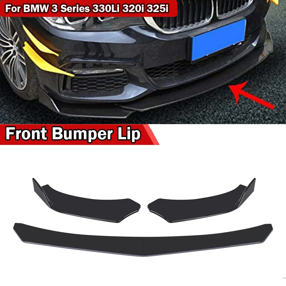 

4 Pcs Glossy Black Front Bumper Lip Splitter Diffuser Spoiler Chin Body Kit For BMW 3 Series E90 F30 G30 320i 325i 330Li 335i